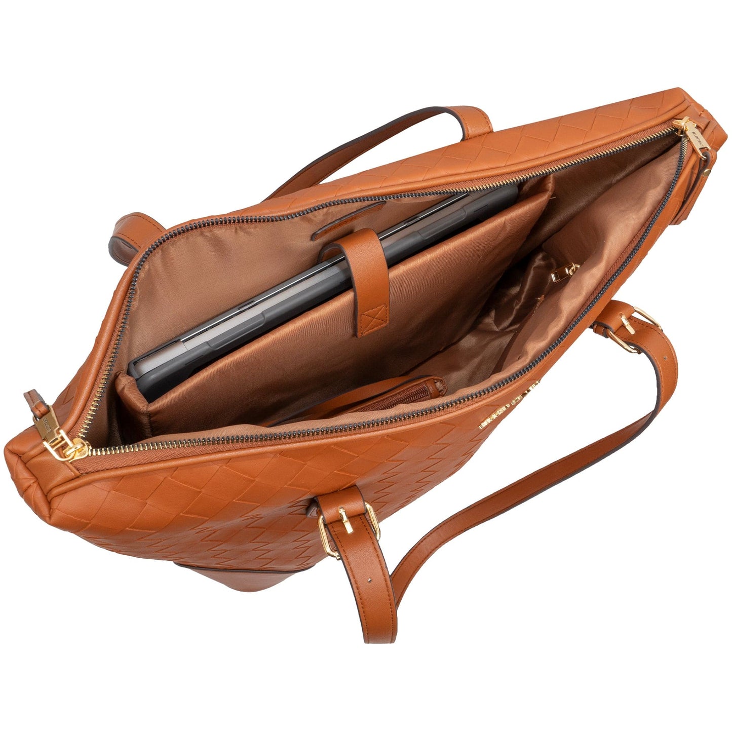 Ellen Tracy 20 Inch Basket Weave Quilted Nylon Large Travel Workbook Tote Bag