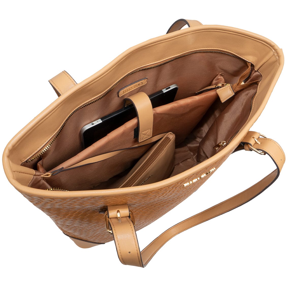 Ellen Tracy 18 Inch Croco Large Travel Workbook Tote Bag