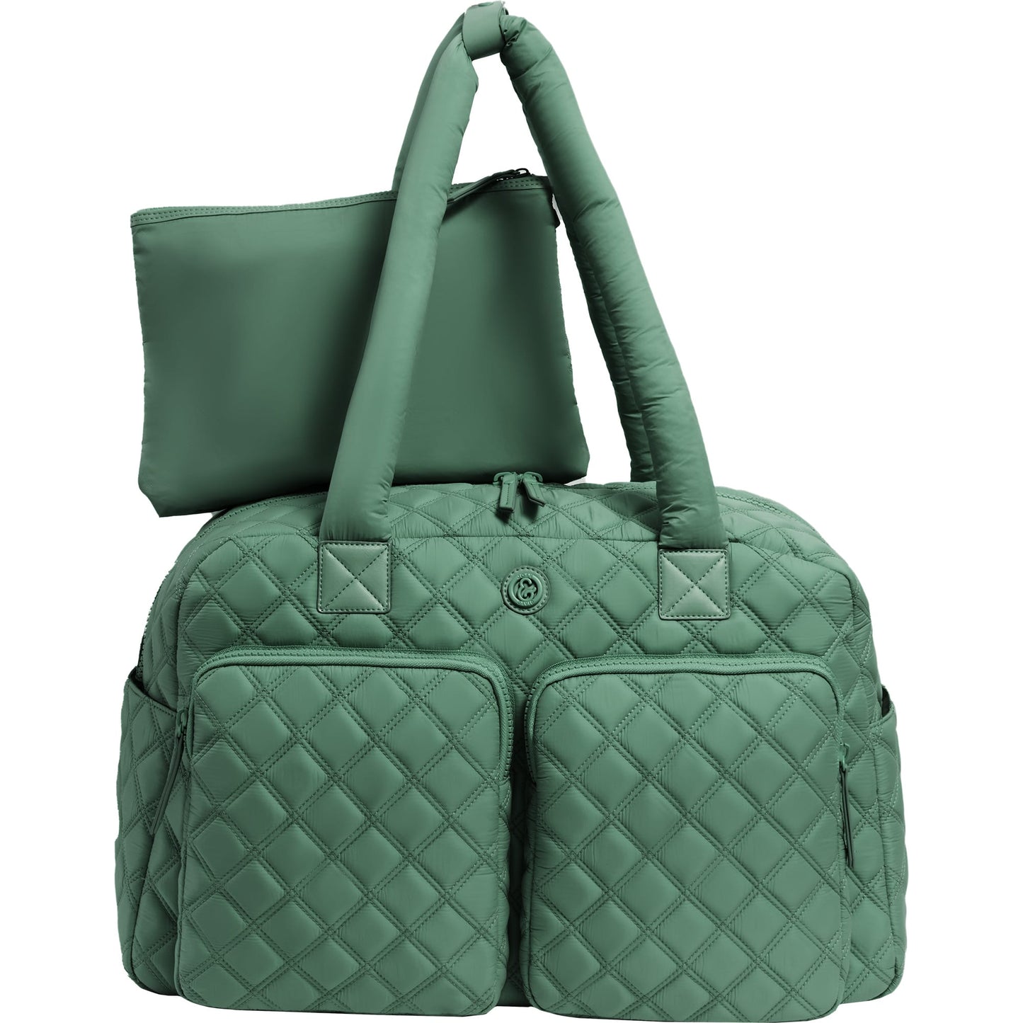 Joan & David Two Pocket Diamond Quilted 22 in. Duffel Bag