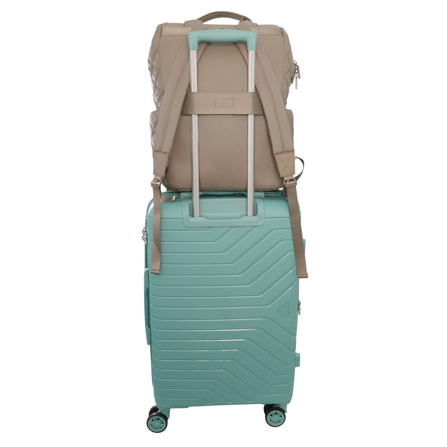 Joan & David Diamond Quilted Puffer Nylon Square Laptop Backpack