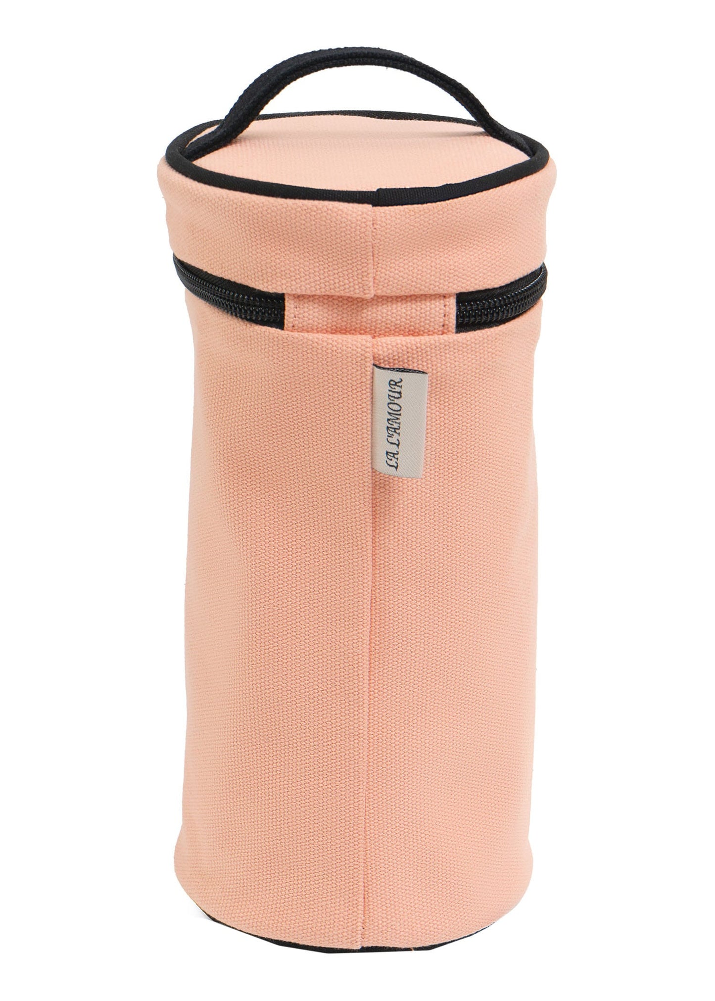 La L'Amour 16 oz Cotton Canvas Top Handle Cylinder Toiletry Lotions Case