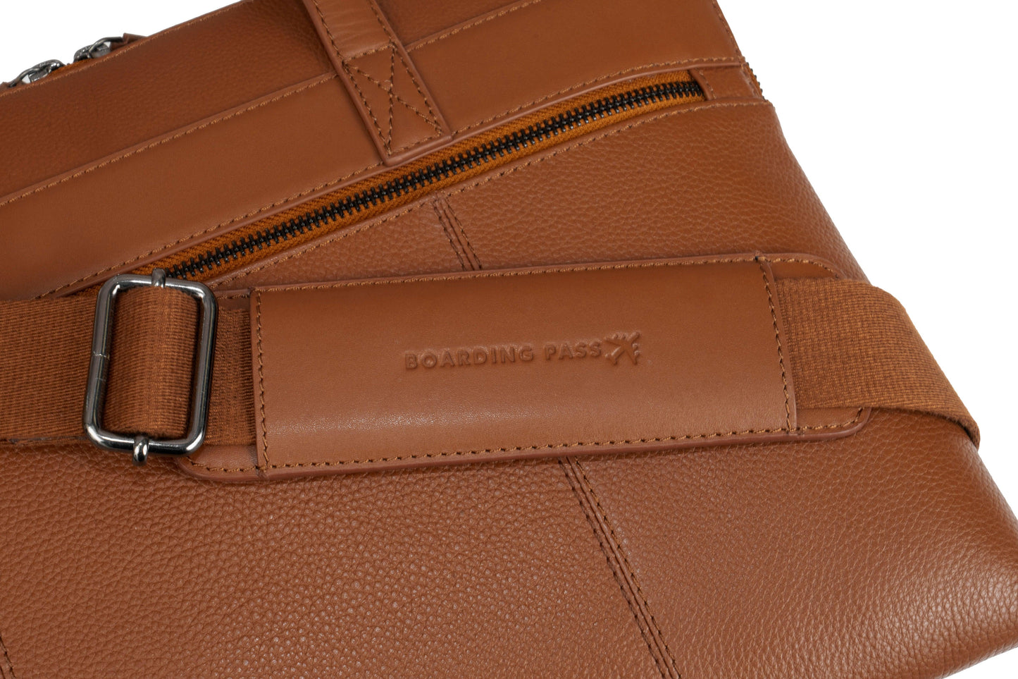 Hey Handsome 16" Pebble Grain Genuine Leather Briefcase - British Tan