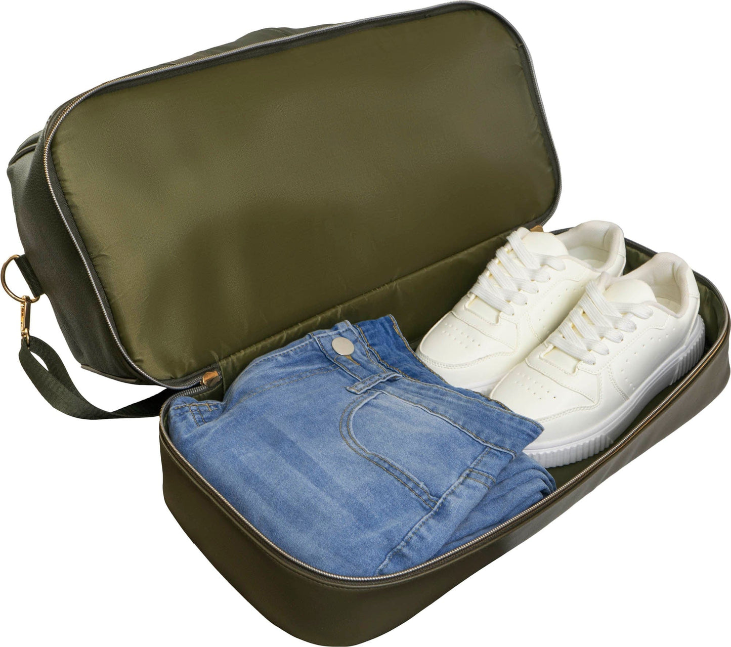 Ellen Tracy 20 Inch Pebble Grain Pocket Drop Bottom Duffel