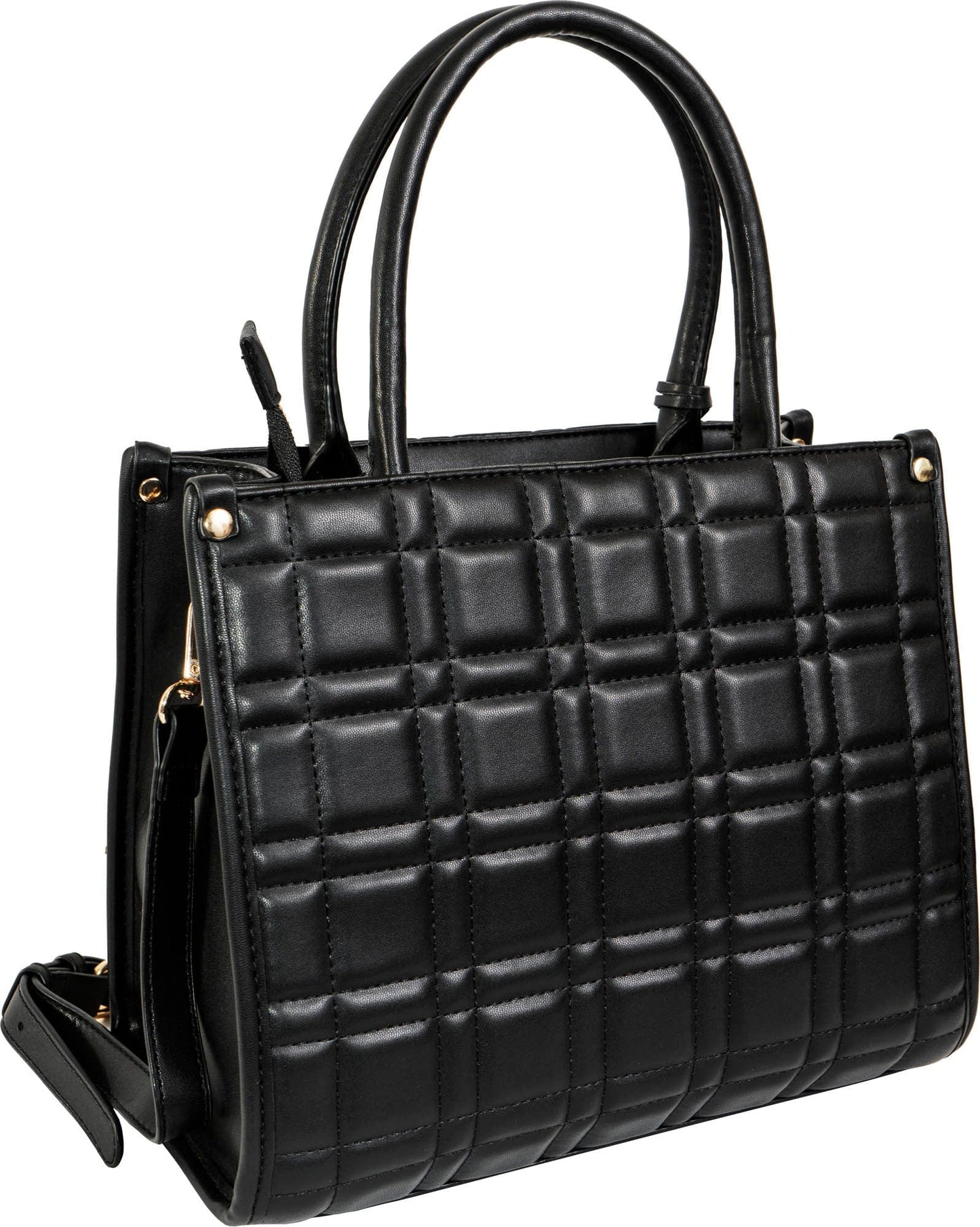 Ellen Tracy Studded Smooth Quilted Satchel