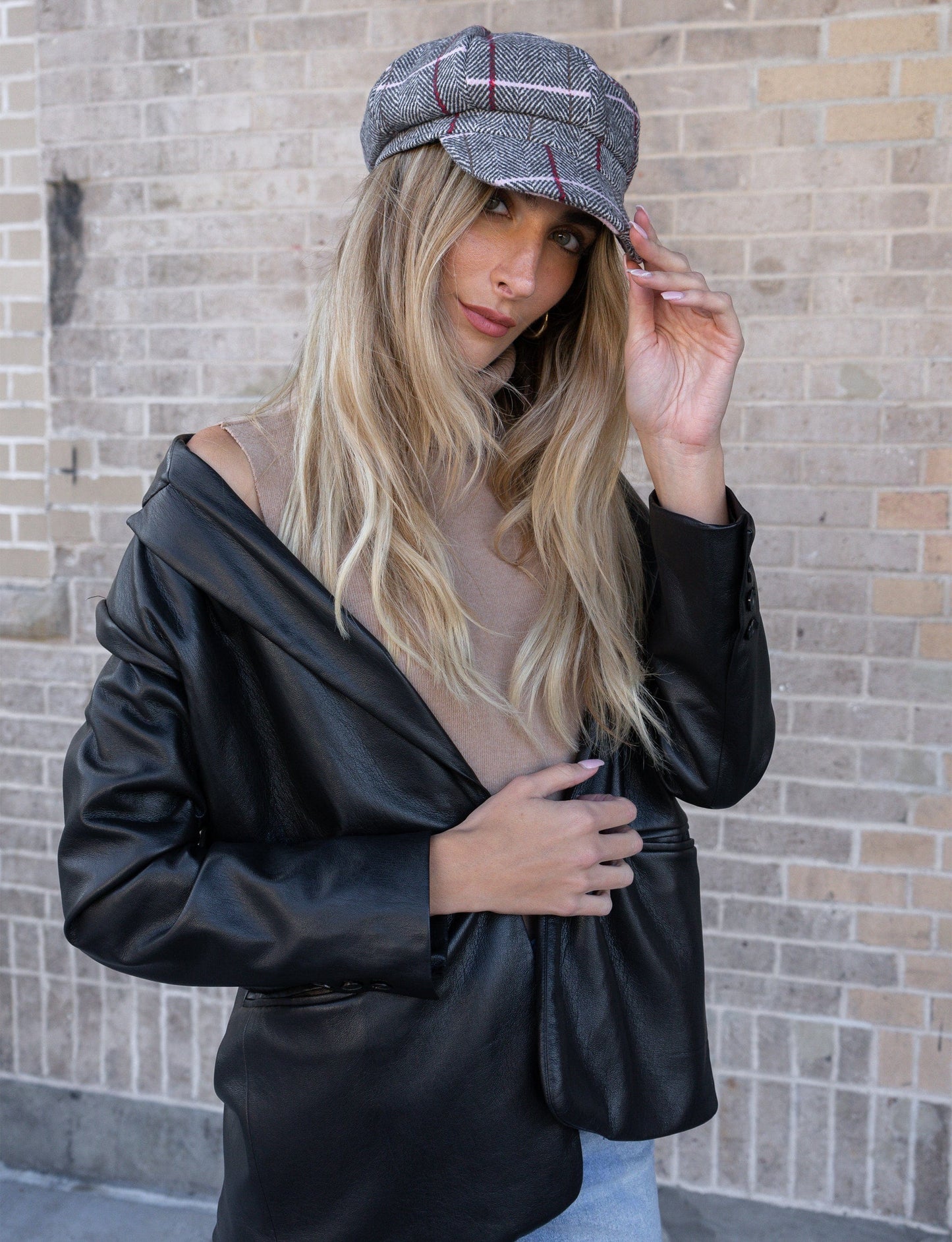 Magid Line Pattern Newsboy Cabby Cap