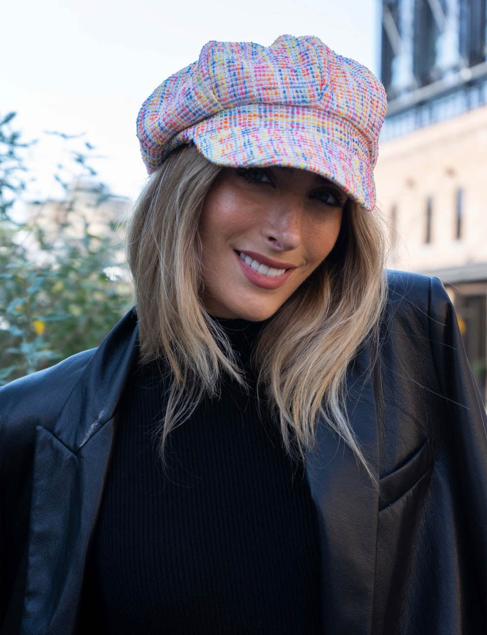 Magid Multi Color Tweed Newsboy Cabby Cap