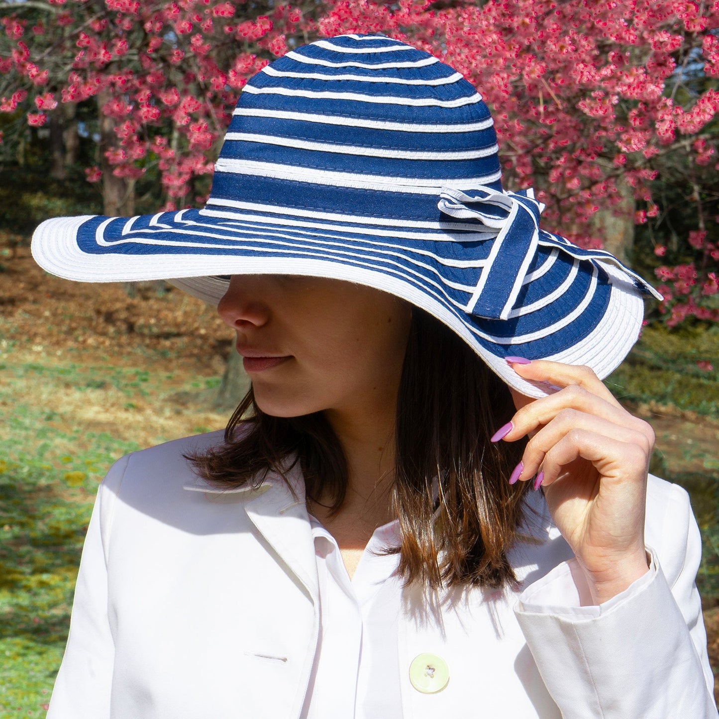 Magid Striped Cotton Foldable Floppy Hat