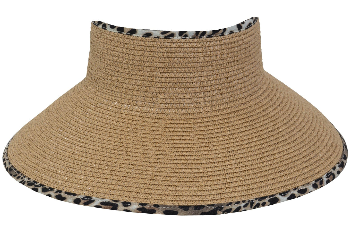 Magid Leopard Print Straw Roll Up Visor