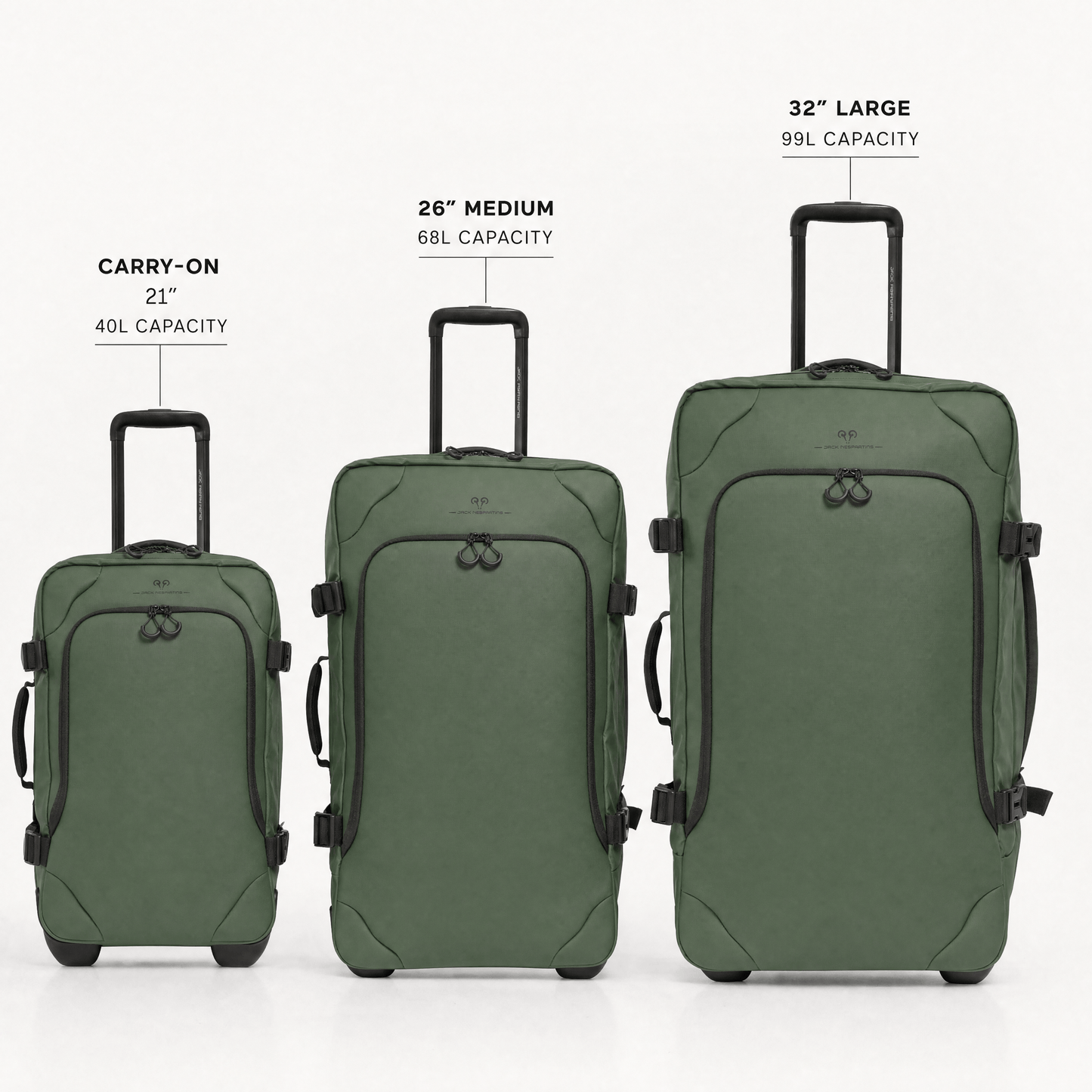 Jack Abrahams The Vector Rift 3 Piece Water Resistant Textured Tarpaulin Roller Luggage Set