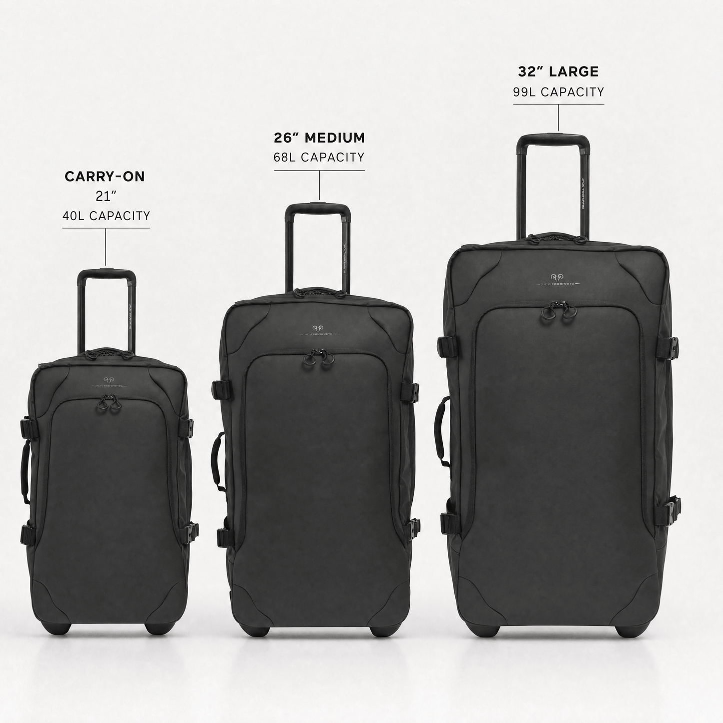 Jack Abrahams The Vector Rift 3 Piece Water Resistant Textured Tarpaulin Roller Luggage Set