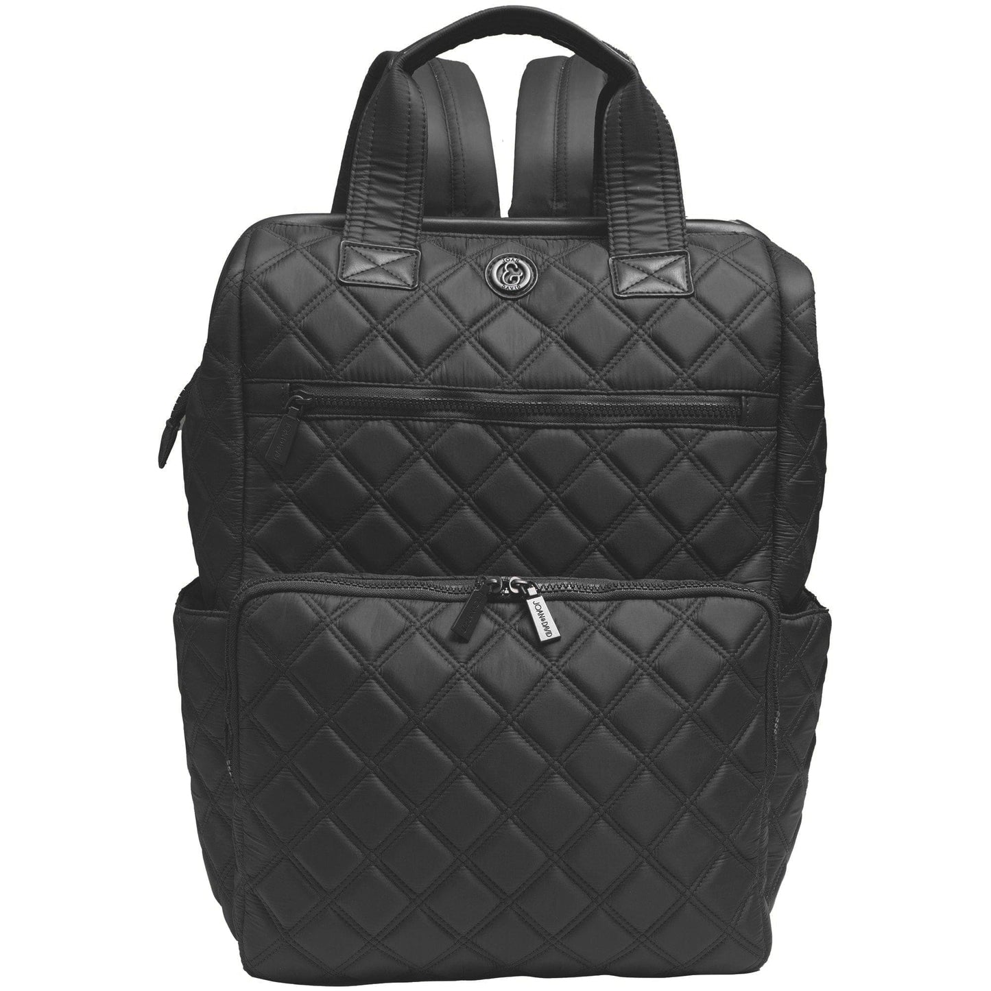 Joan & David Diamond Quilted Puffer Nylon Square Laptop Backpack