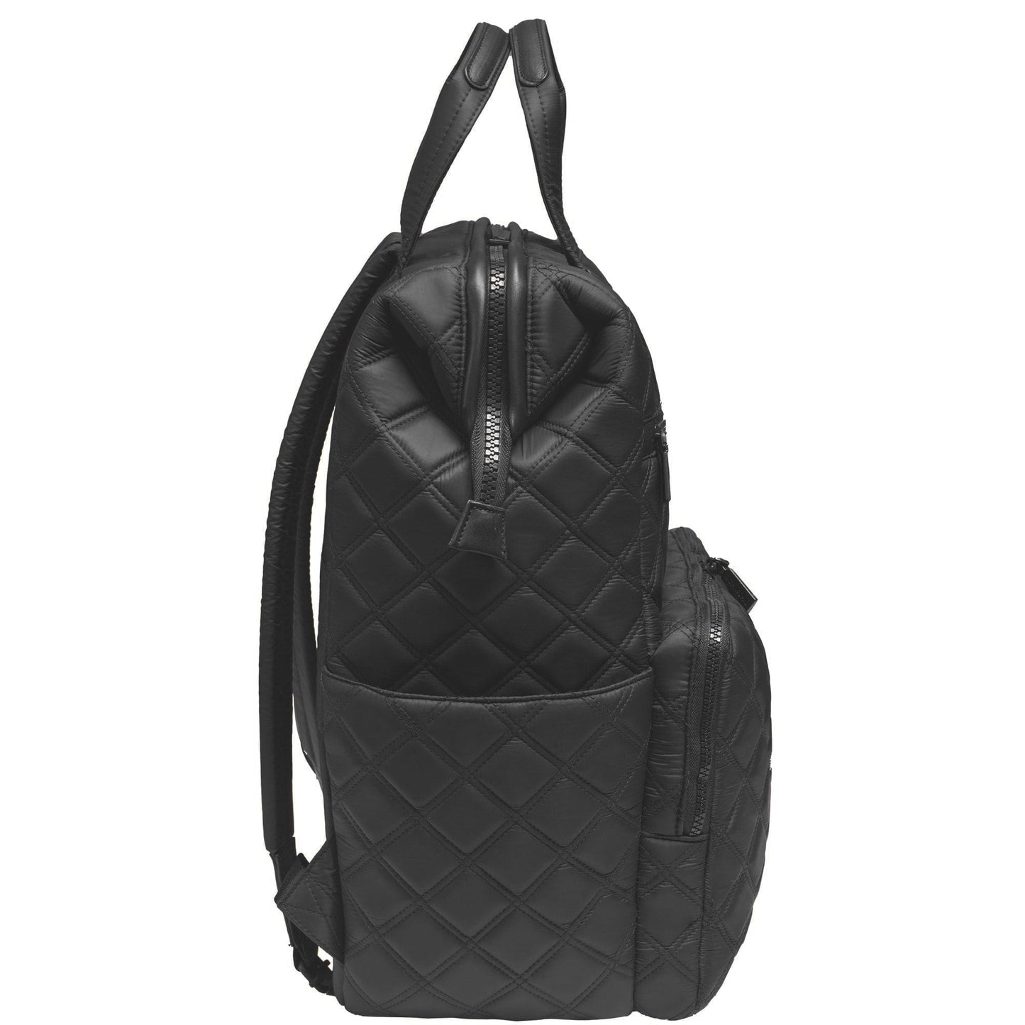 Joan & David Diamond Quilted Puffer Nylon Square Laptop Backpack