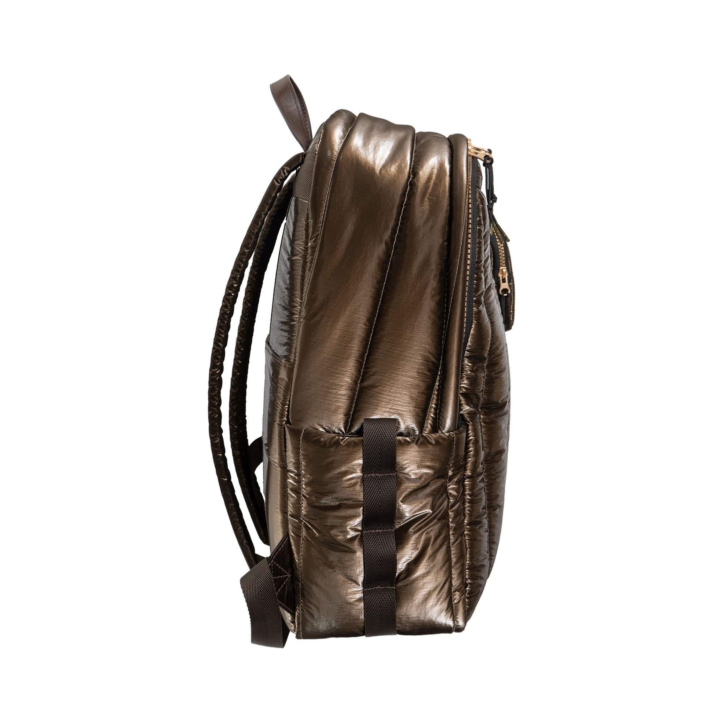 Joan & David Tubular Quilted Metallic Puffer Nylon 18-Inch Workbook Backpack