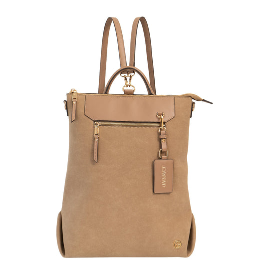 Joan & David Faux Suede Top Handle Workbook Backpack