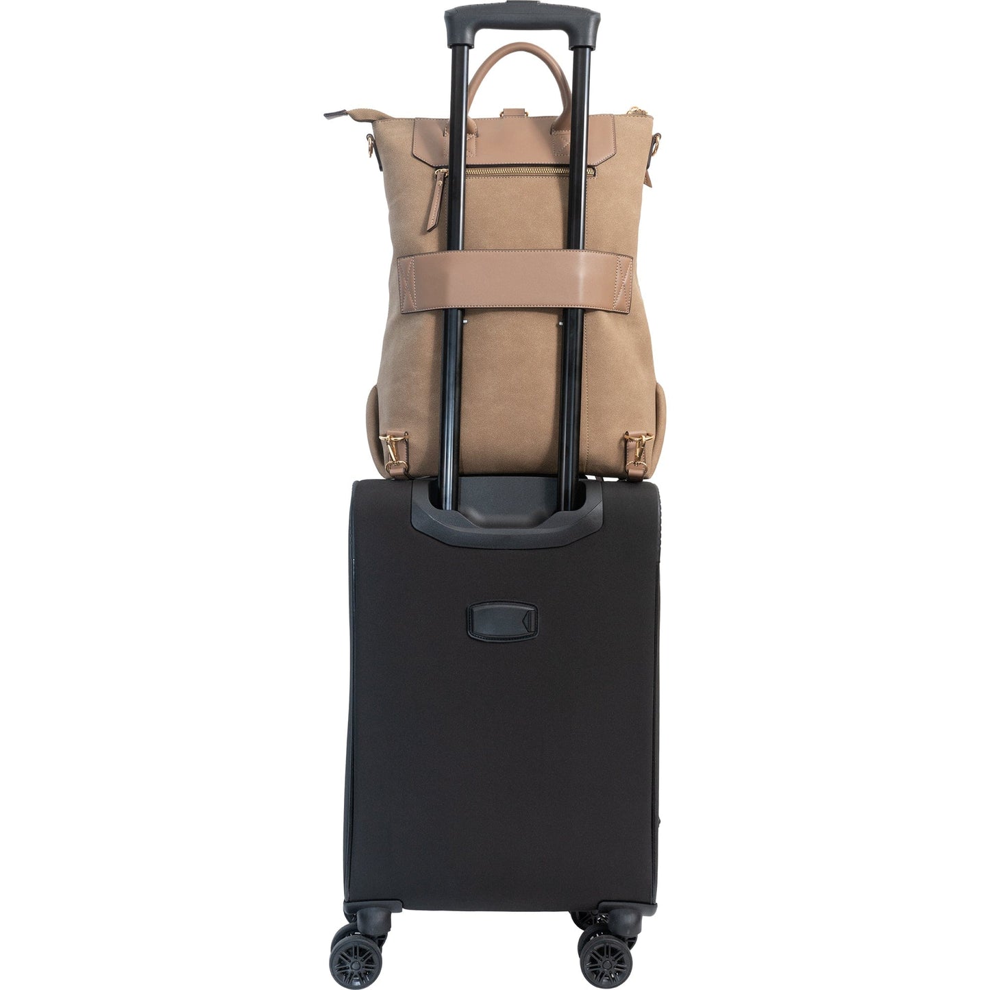 Joan & David Faux Suede Top Handle Workbook Backpack