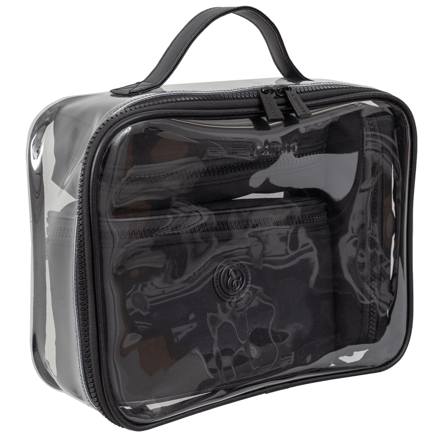 Joan & David Tonal Sport Nylon 4-Piece Clear Cosmetic Bag Set