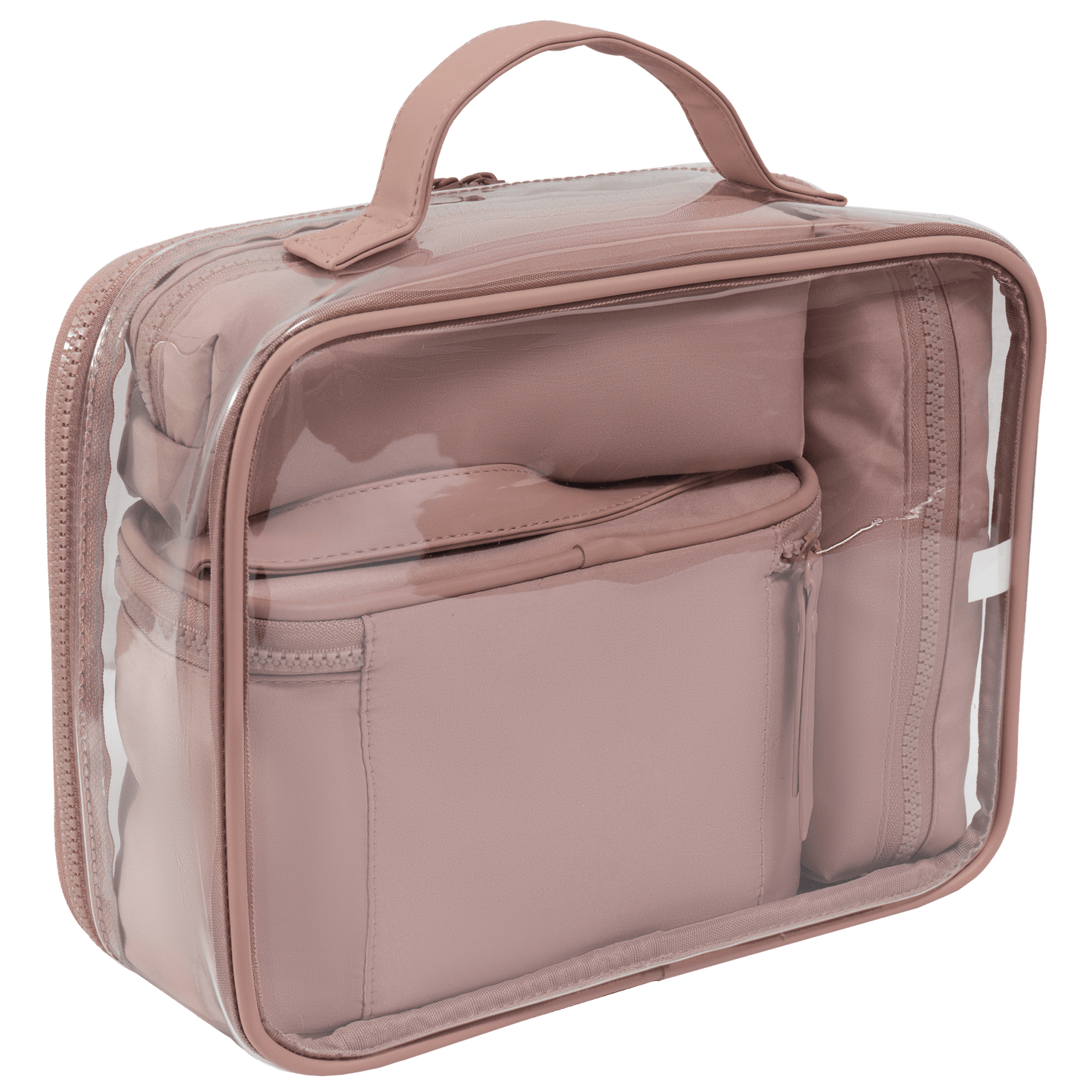 Joan & David Tonal Sport Nylon 4-Piece Clear Cosmetic Bag Set