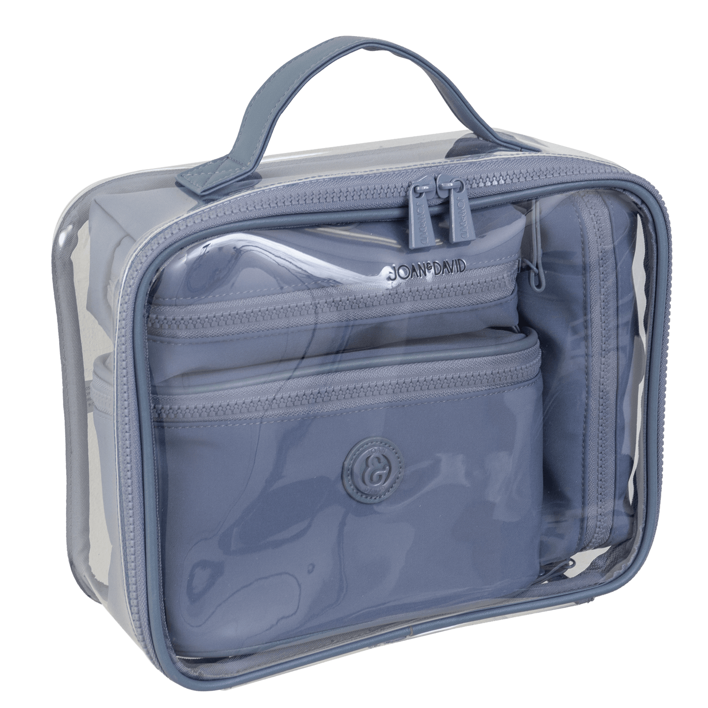 Joan & David Tonal Sport Nylon 4-Piece Clear Cosmetic Bag Set