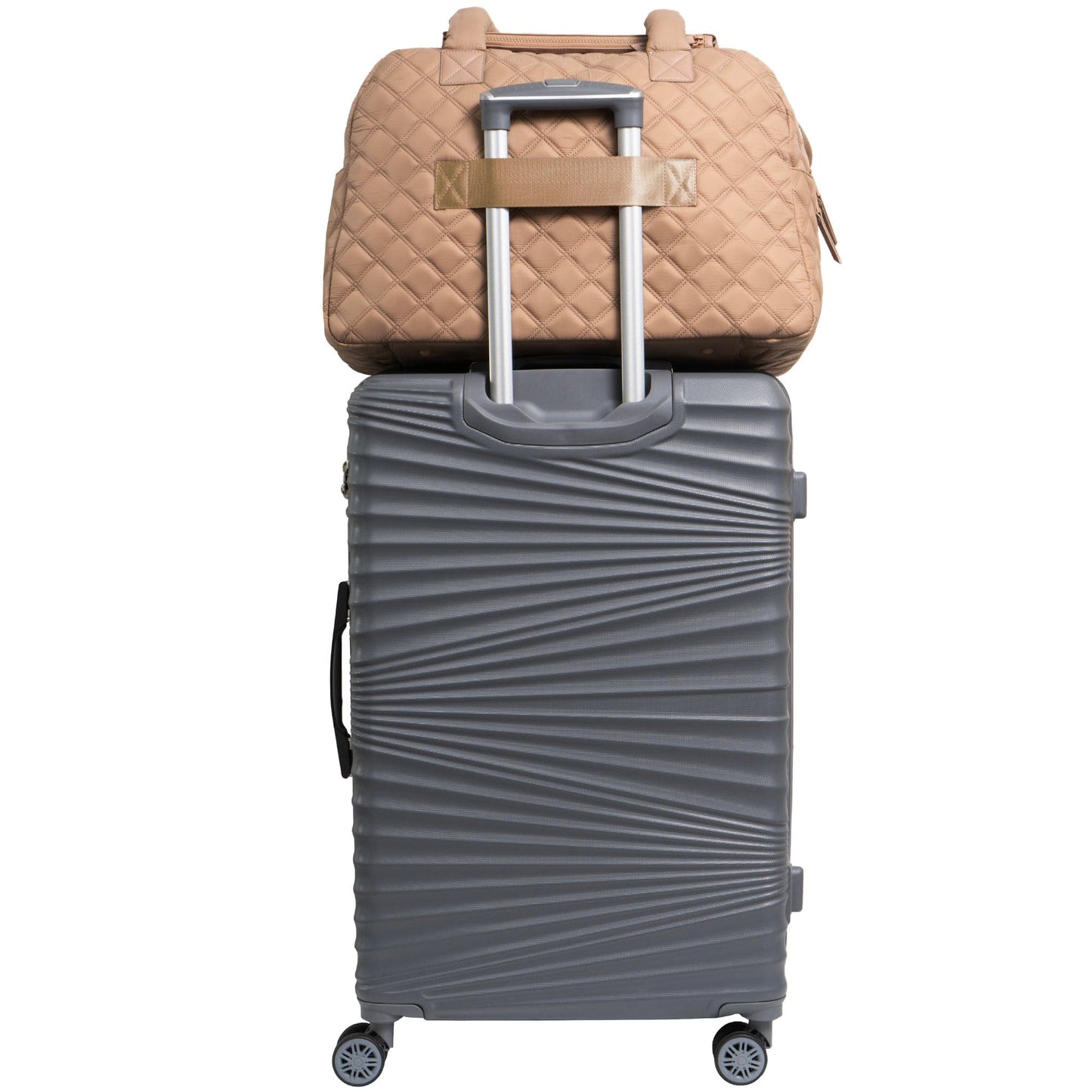 Joan & David Two Pocket Diamond Quilted 22 in. Duffel Bag