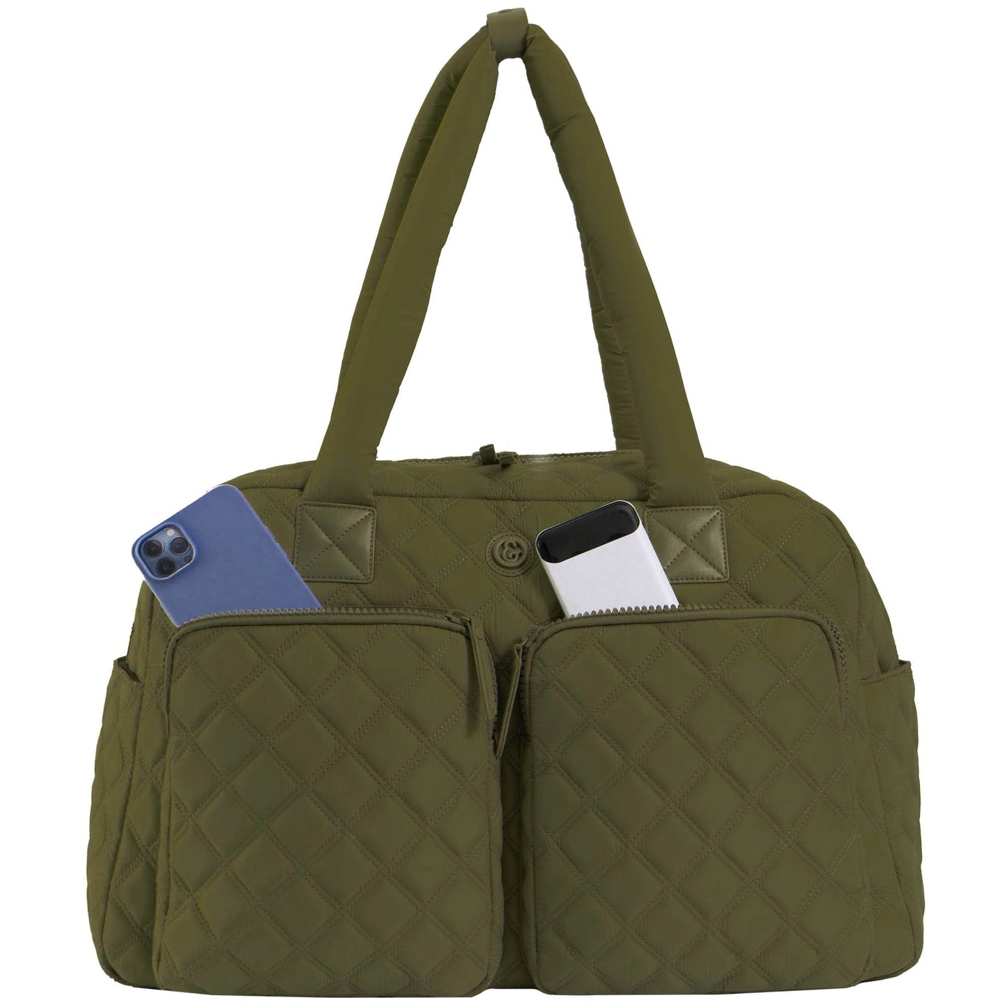 Joan & David Two Pocket Diamond Quilted 22 in. Duffel Bag