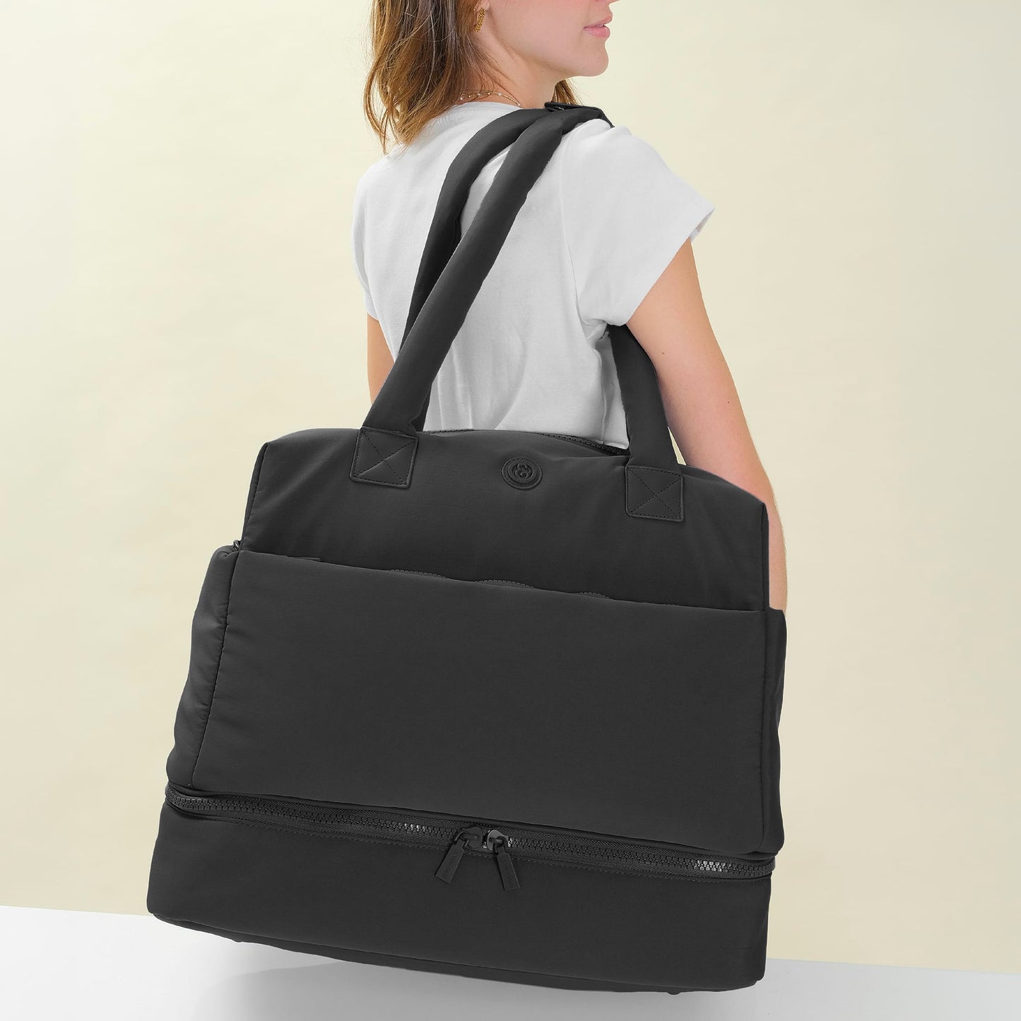 Joan & David The Lainey Sport Nylon Drop Bottom Duffel Bag