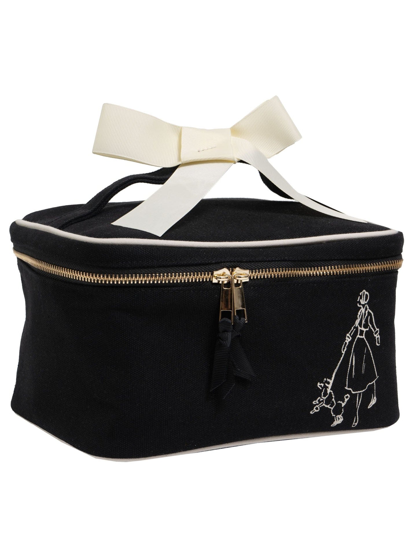 La L'Amour 16oz Cotton Canvas Top Handle Makeup Train Case
