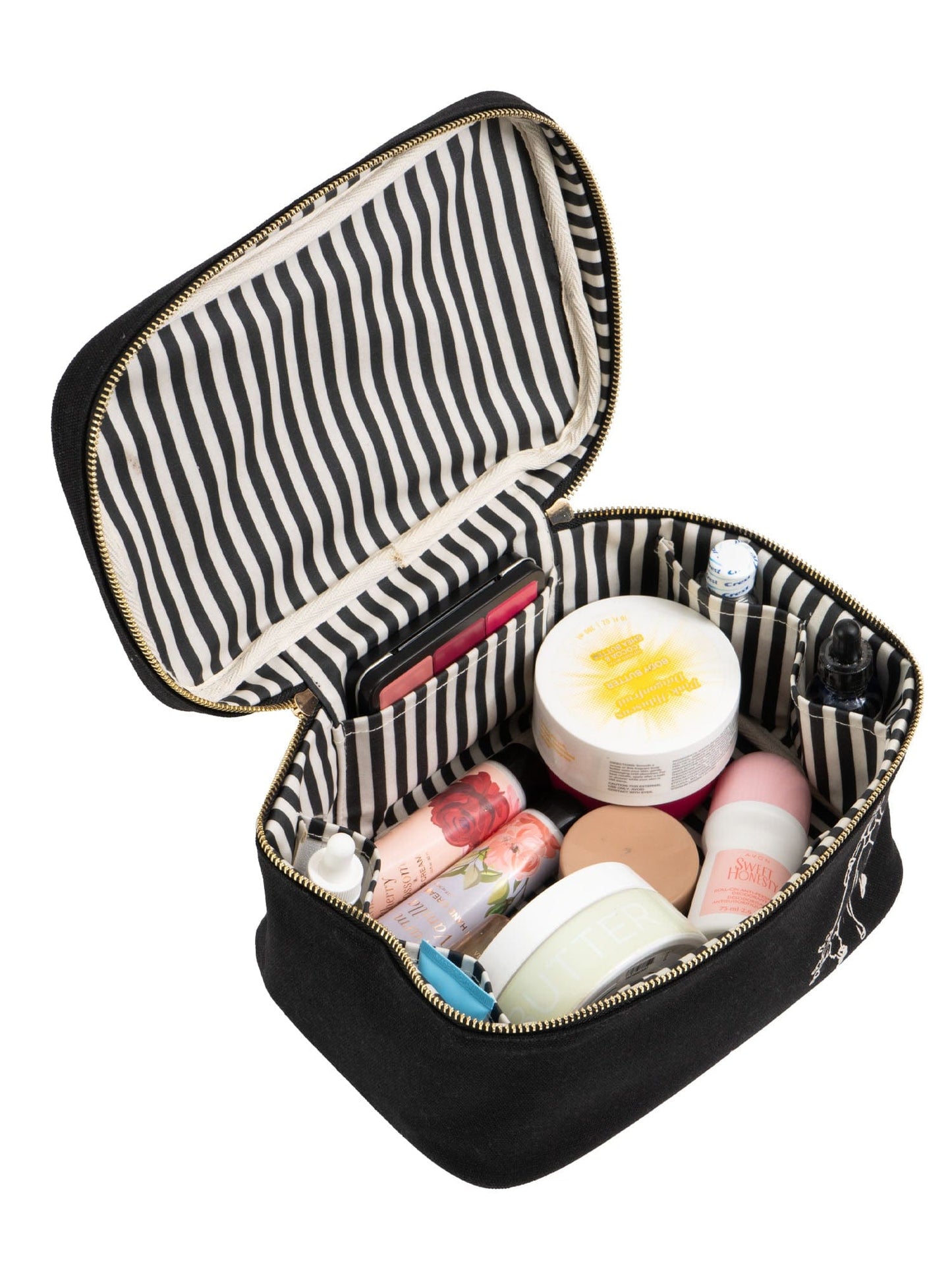 La L'Amour 16oz Cotton Canvas Top Handle Makeup Train Case