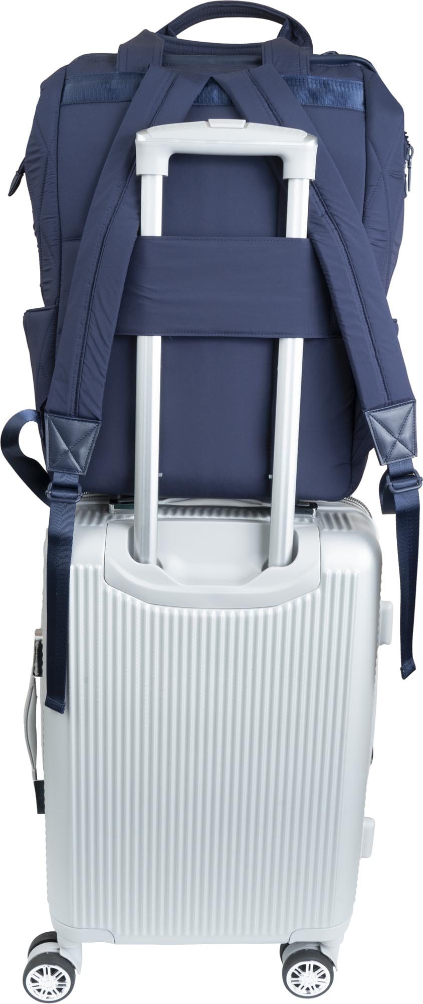 Max Studio Diamond Quilted Nylon Backpack with Front Zippered Pocket