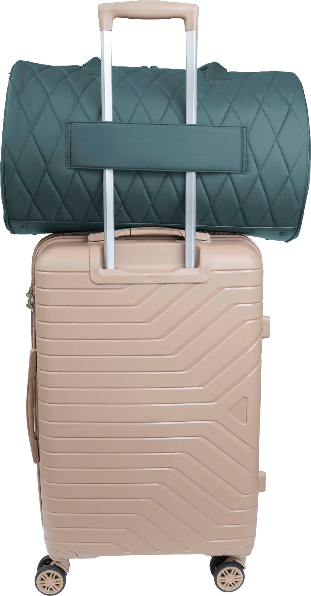 Max Studio 20 Inch Large Nylon Diamond Quilted Roll Duffle Bag