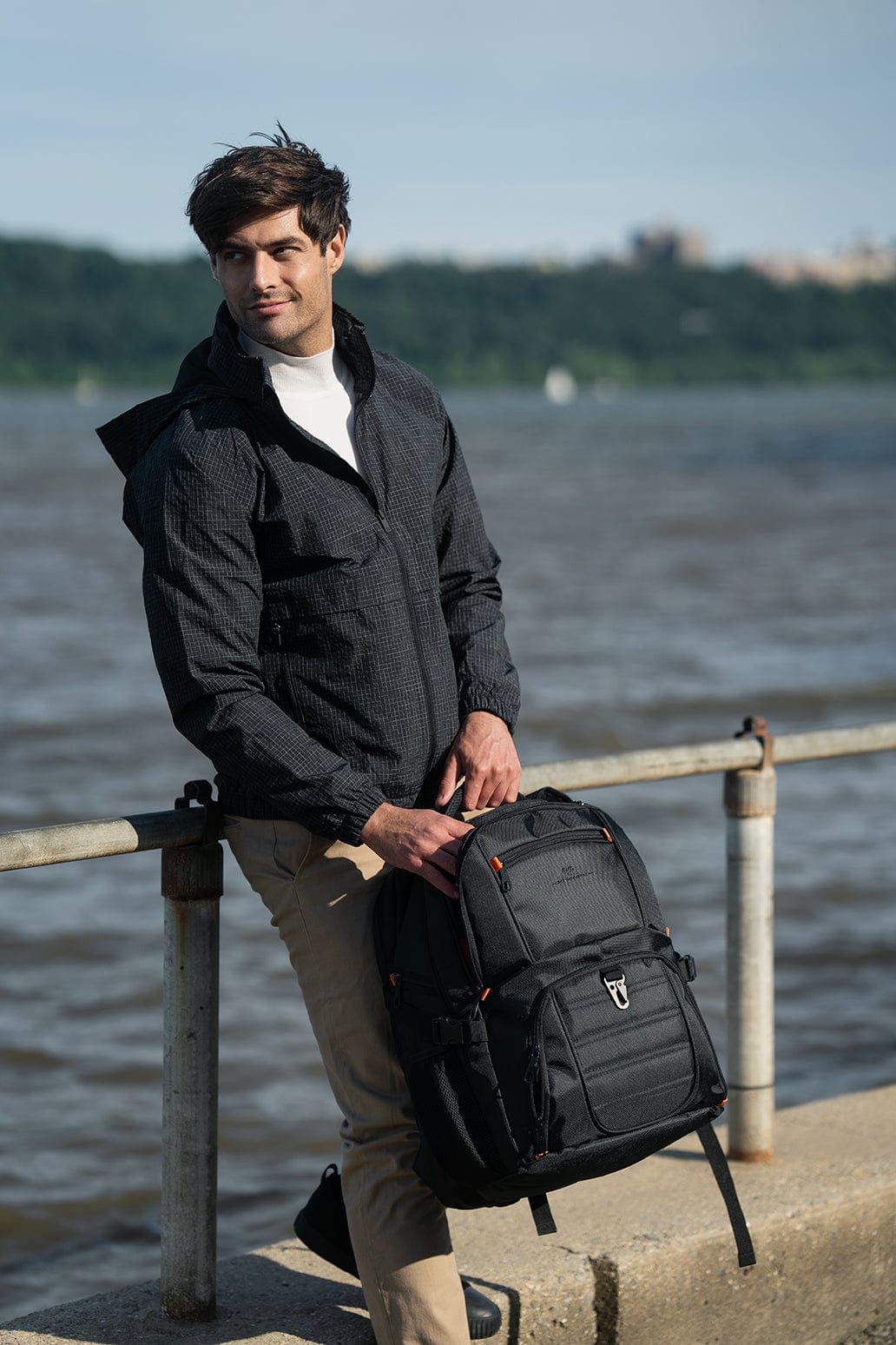 Jack Abrahams The Mason Nylon 19-Inch Workbook Travel Backpack