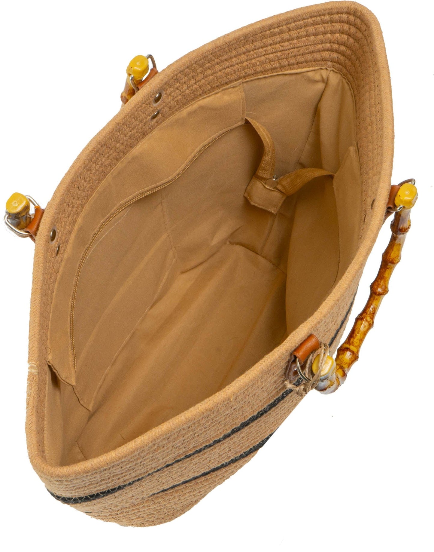 Magid Natural Cotton Woven Bamboo Handle Tote