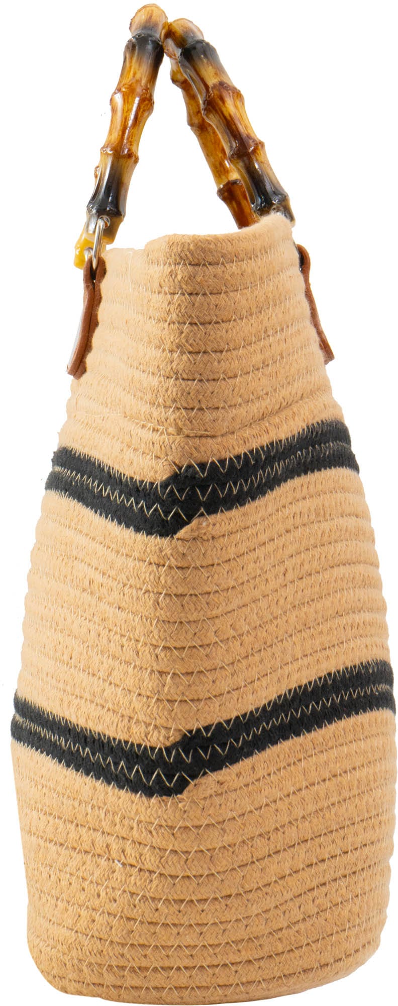 Magid Natural Cotton Woven Bamboo Handle Tote