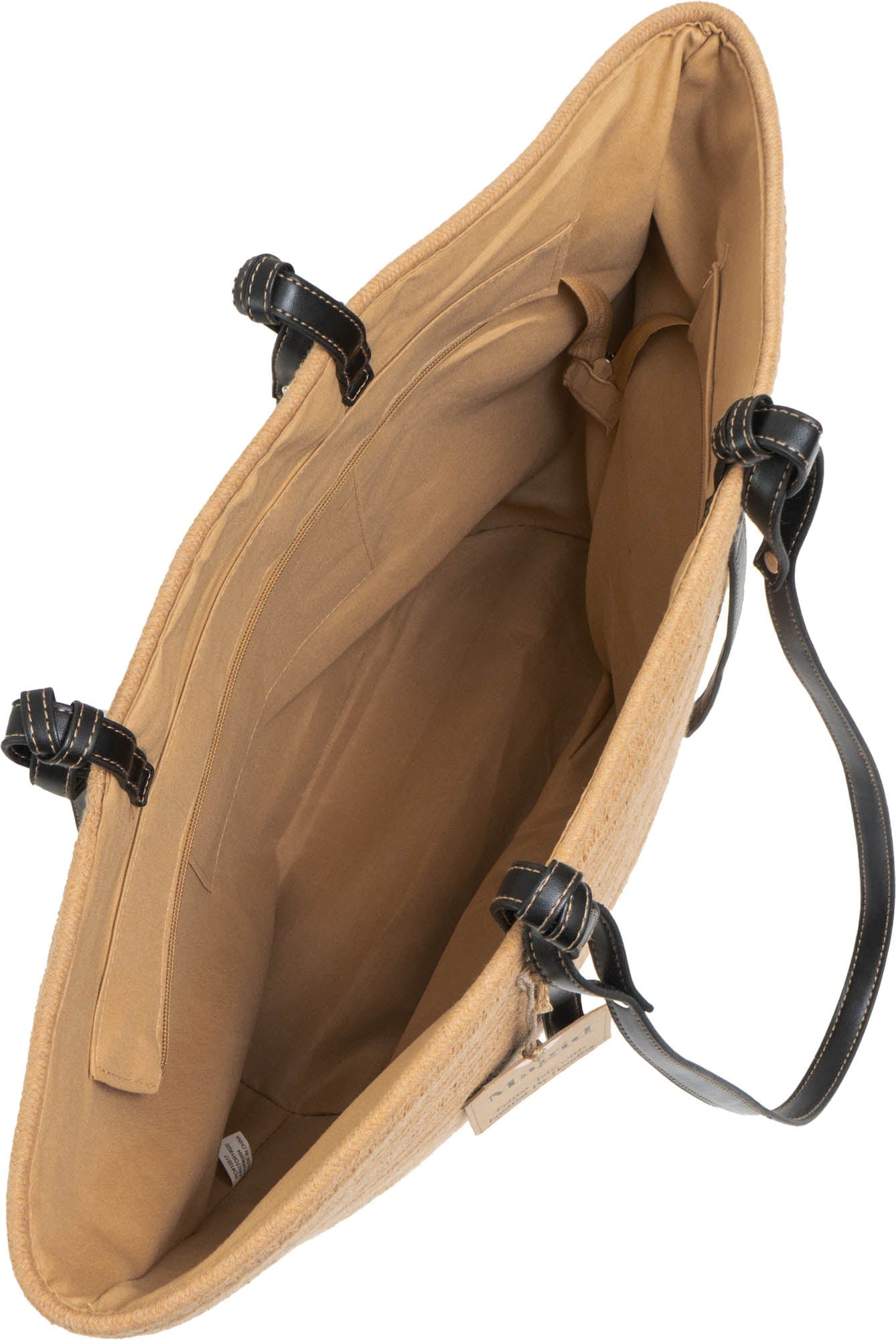 Magid Natural Cotton Woven & Faux Leather Shoulder Tote