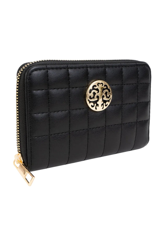 Rebecca & Rifka Smooth Boxed Quilt Medallion Zip Indexer Wallet