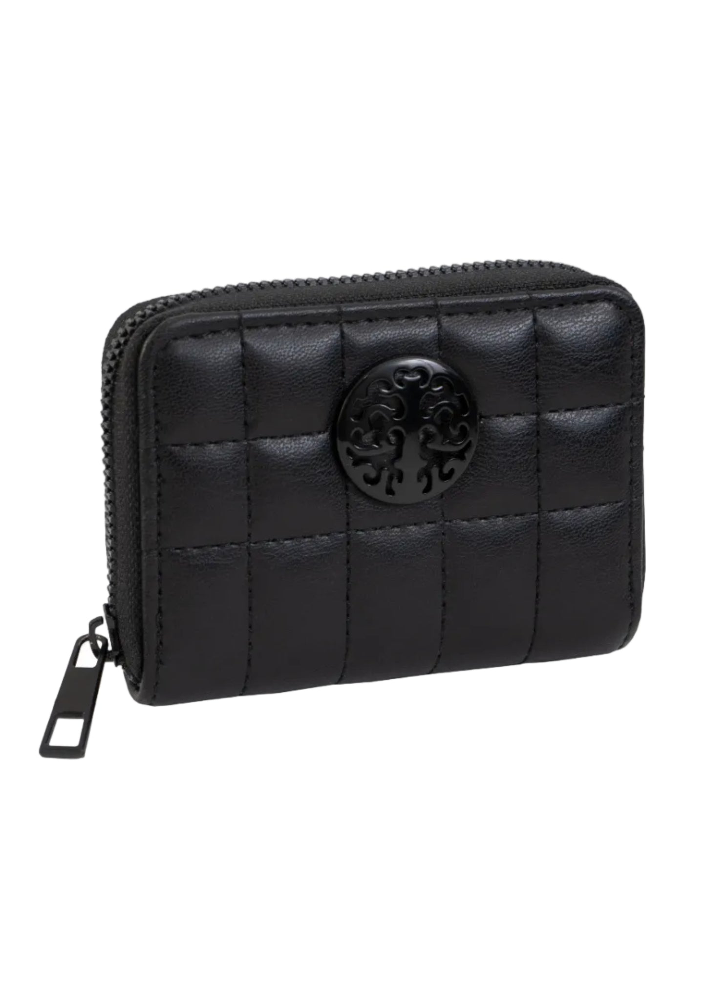 Rebecca & Rifka Smooth Boxed Quilt Medallion Zip Accordion Wallet