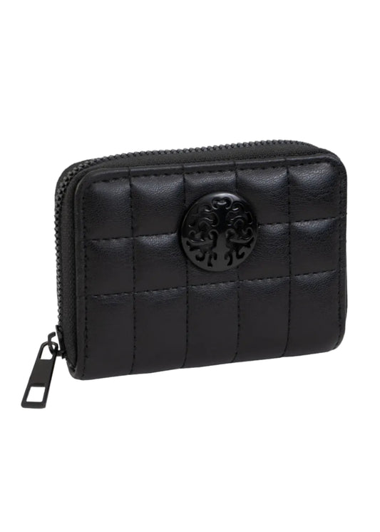Rebecca & Rifka Smooth Boxed Quilt Medallion Zip Accordion Wallet
