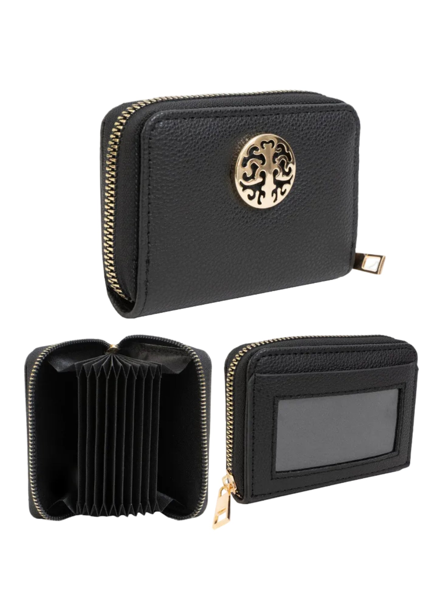 Rebecca & Rifka Pebble Medallion Zip Accordion Wallet