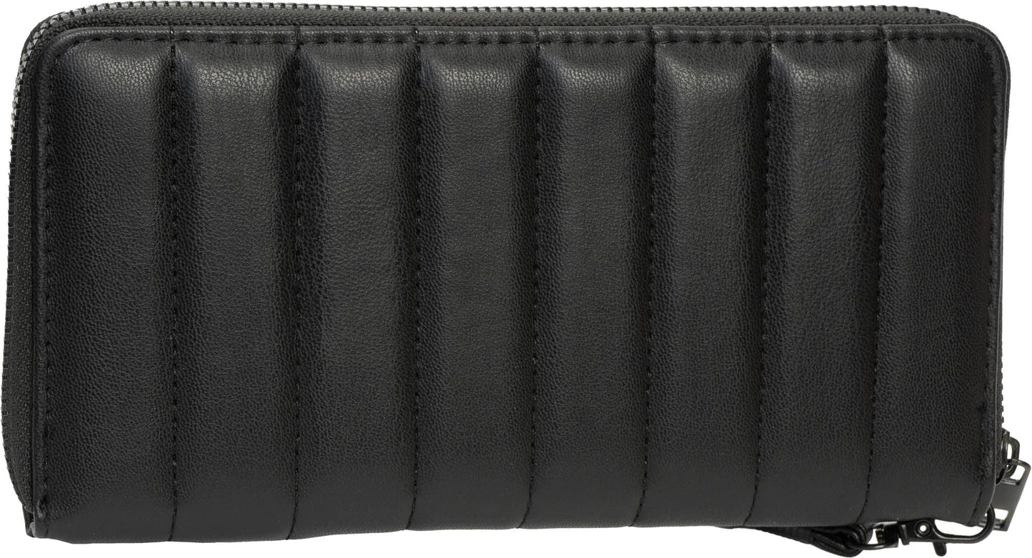 Rebecca & Rifka Smooth Tubular Quilt Medallion Zip Wristlet Wallet