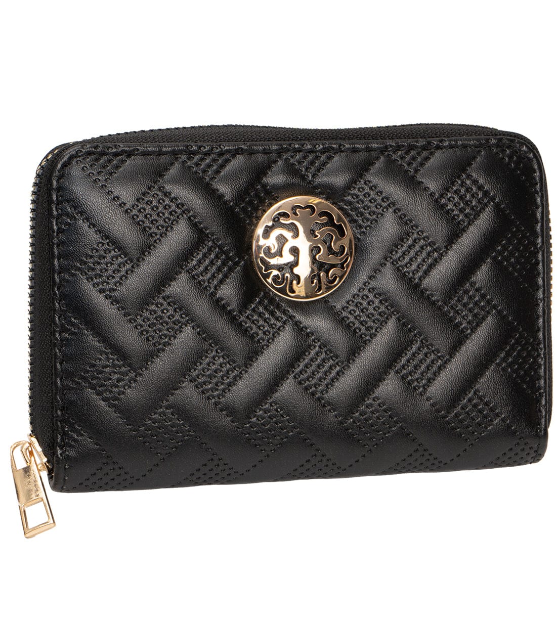 Rebecca & Rifka Smooth Basket Weave Quilt Medallion Zip Indexer Wallet