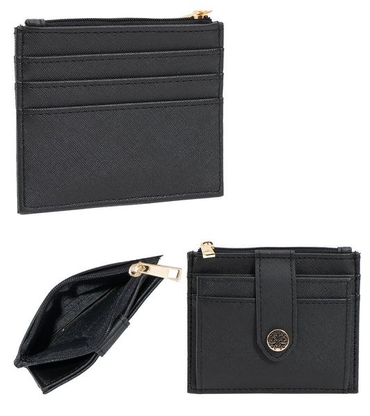 Rebecca & Rifka Saffiano Emblem Snap ID Card Holder