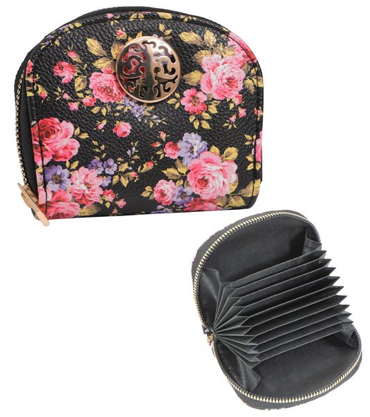 Rebecca & Rifka Round Floral Print Accordion Wallet