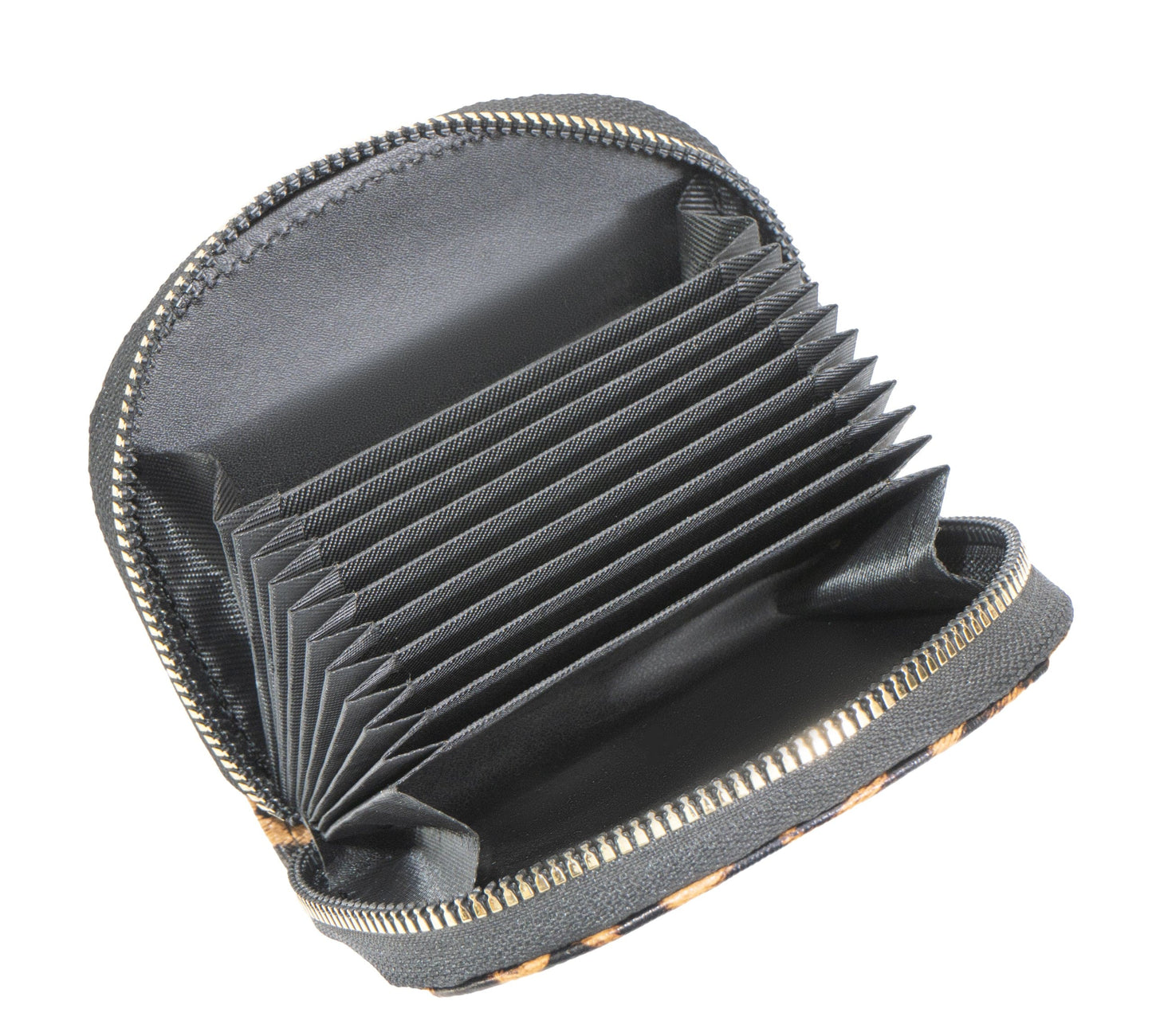 Rebecca & Rifka Round Leopard Print Accordion Wallet