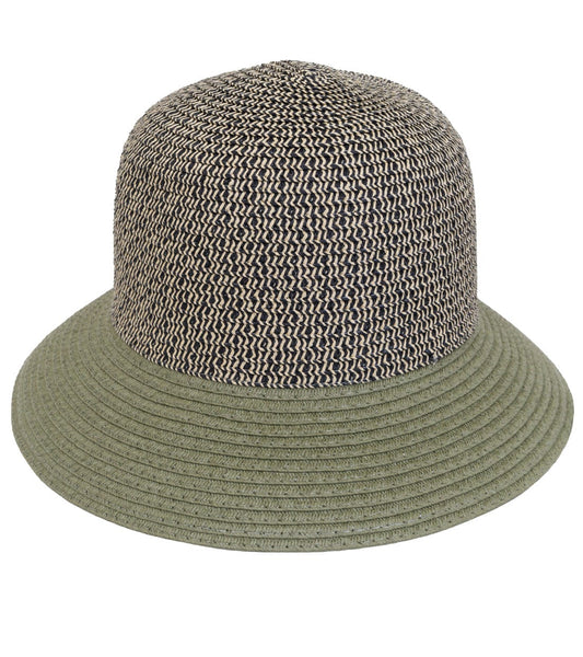 Magid Straw Two Tone Color Block Bucket Sun Hat