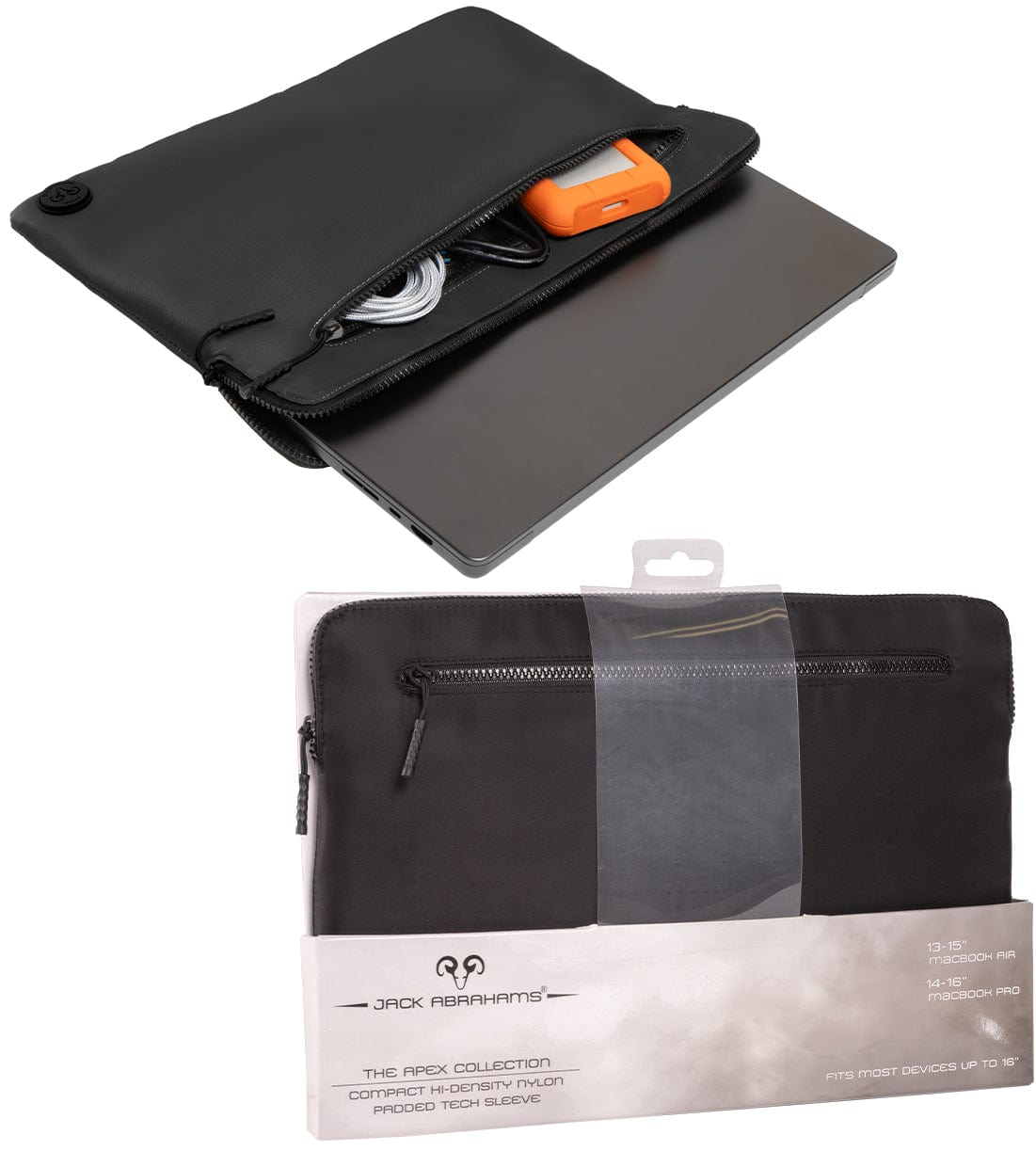 Jack Abrahams The Apex Nylon Protective Padded Laptop Sleeve