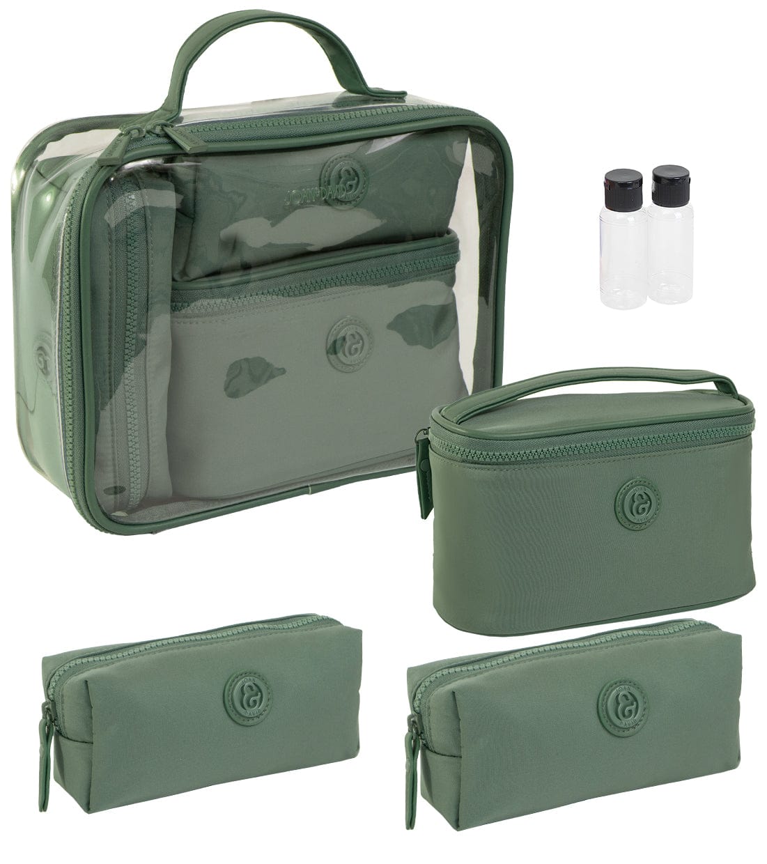 Joan & David Tonal Sport Nylon 4-Piece Clear Cosmetic Bag Set