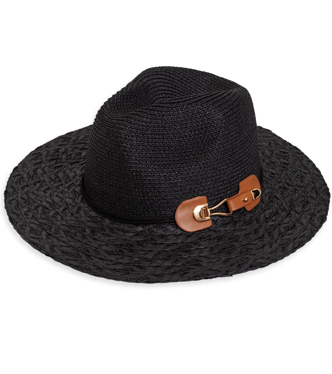 Max Studio Straw Buckle Panama Hat