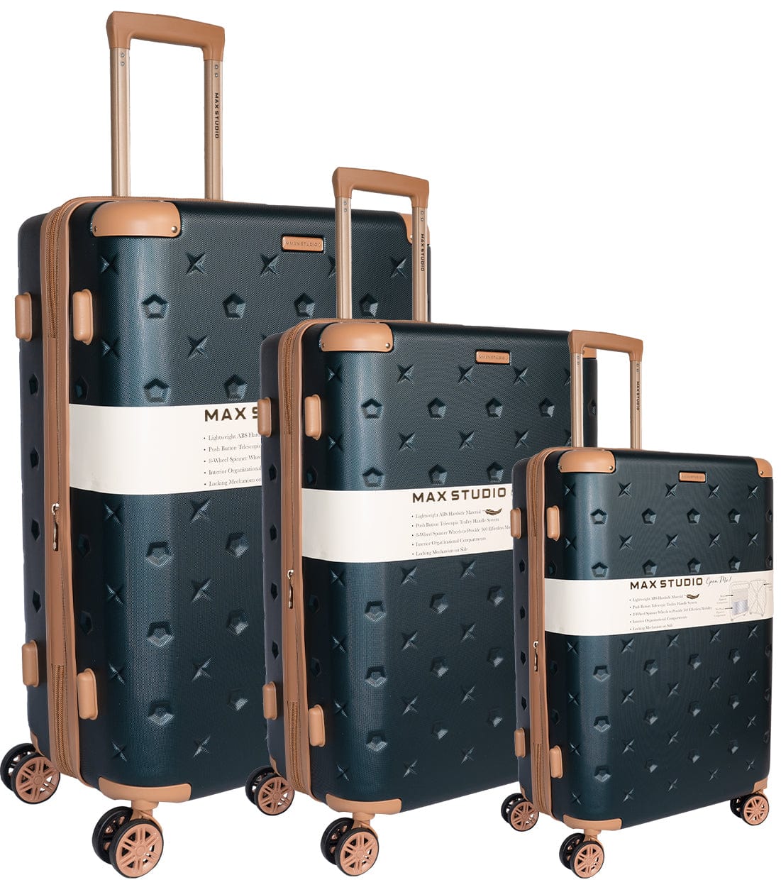 Max Studio Hard Sided ABS 3-Piece The Bucharest  Luggage Set