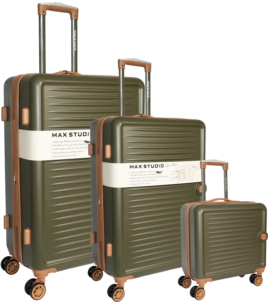 Max Studio ABS 3-Piece Hard Sided The Lisbon Luggage Set