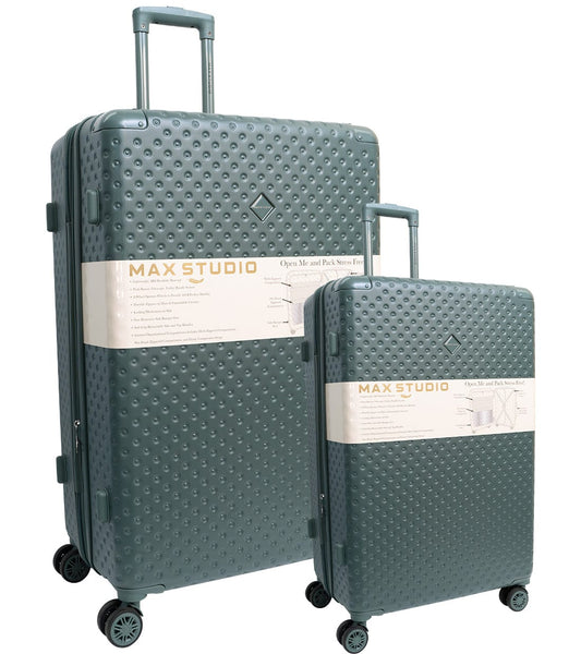 Max Studio Tonal Tufted ABS 2-Piece Hard-Sided Luggage Set