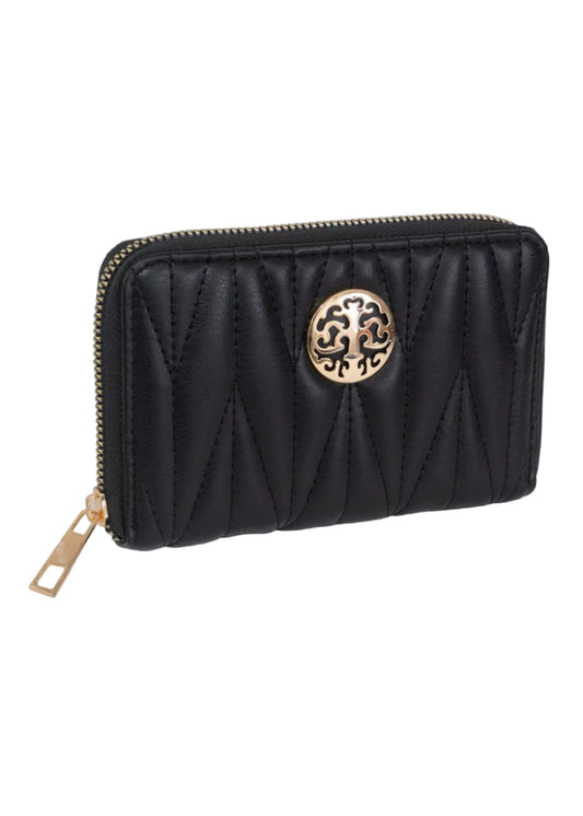 Rebecca & Rifka Smooth Abstract Quilt Medallion Zip Indexer Wallet